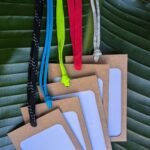 Sustainable, recycled scrap lanyards available for rent