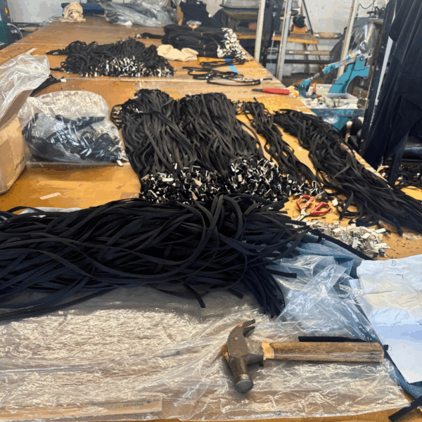 Production in USA for recycled military fabric rental lanyards