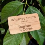 Custom personalized laser engraved alderwood name tag sustainably made in USA