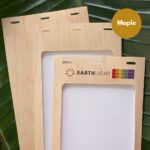 Maple wood, plastic-free 4.25" x 6" badge holders made in USA for eco-friendly expos, conferences and events