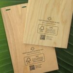 Backside of USA-made wood name badge holders