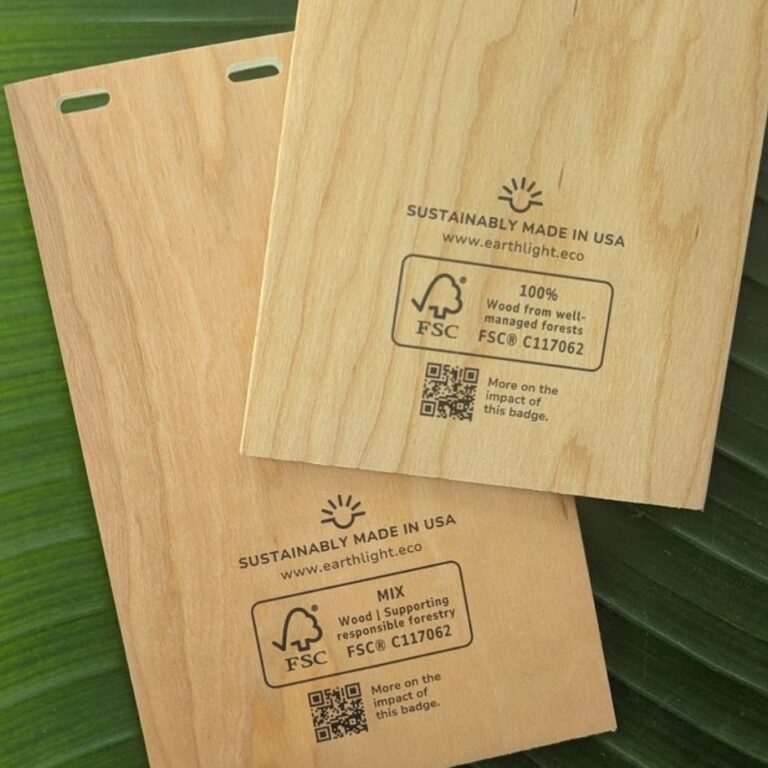 Backside of USA-made wood name badge holders